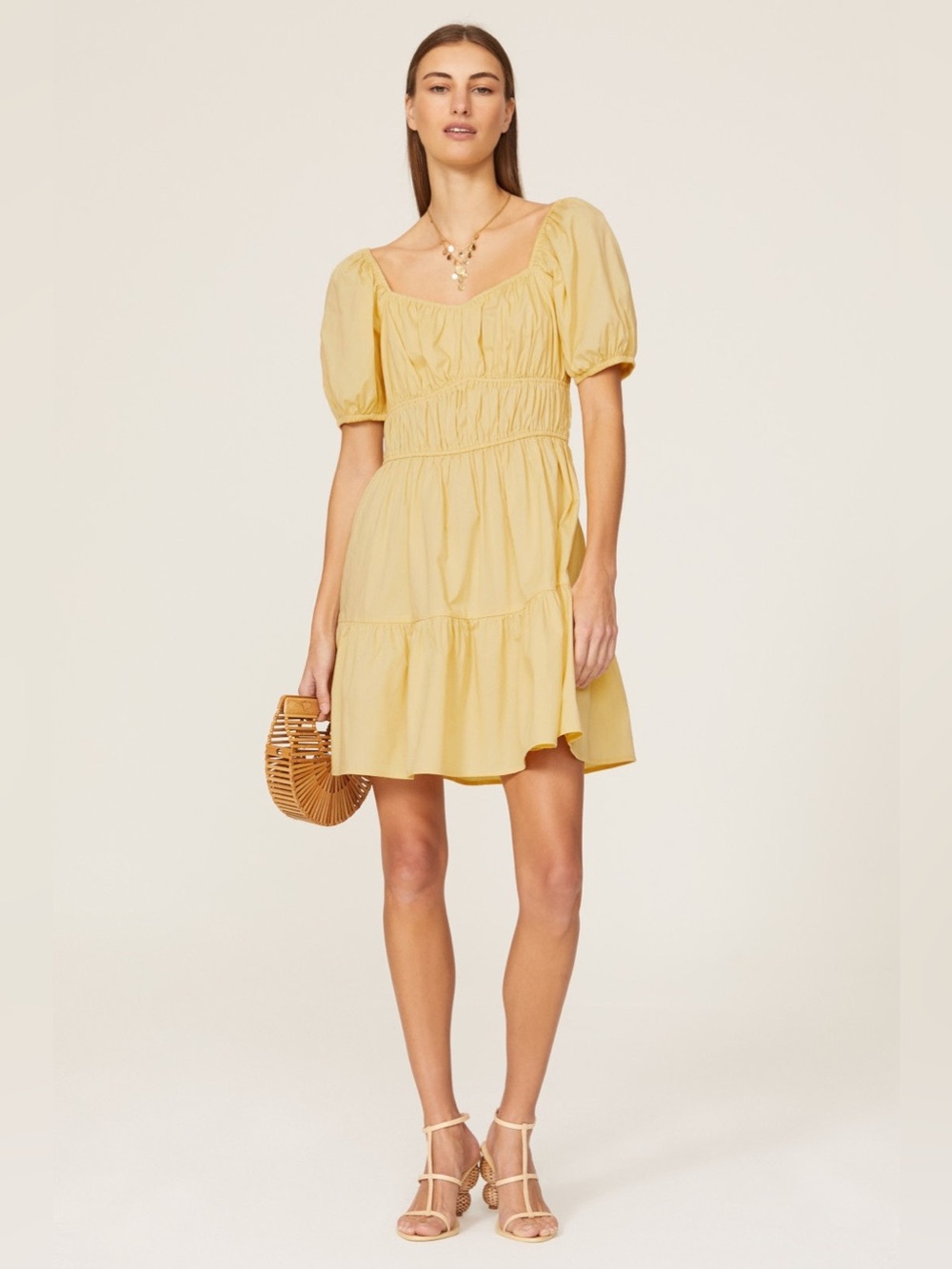 Louna Yellow Cinched Dress Size 12
